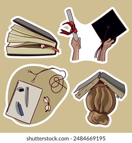 Knowledge. Student life and studies stickers
