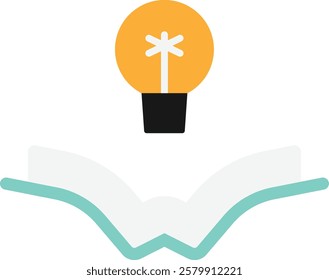 Knowledge Study Learning Icon Vector Flat Illustration