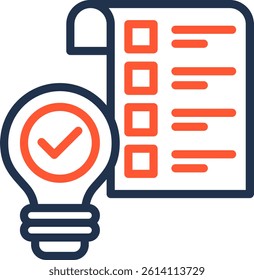 Knowledge Test Icon Color Line Vector Illustration