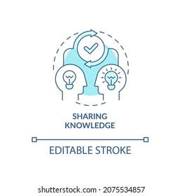 Knowledge Transfer Concept Icon. Information Exchange. Skillsharing. Learning And Teaching Abstract Idea Thin Line Illustration. Vector Isolated Outline Color Drawing. Editable Stroke