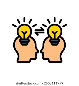 Knowledge Transfer Icon Lineal Color Vector Illustration