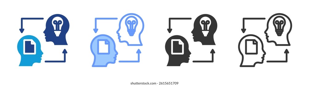 Knowledge Transfer icon set multiple style collection