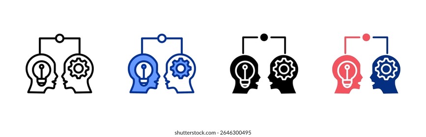 Knowledge Transfer icon sheet multiple style collection
