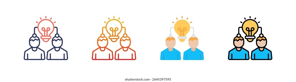 Conjunto de ícones de vários estilos de transferência de conhecimento - vetor