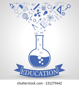 knowledge from tube. concept of learning. vector. eps10