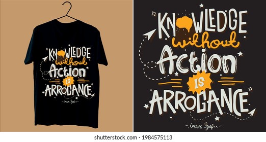 KNOWLEDGE TYPOGRAPHY t shirt design vector
