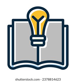 Knowledge Vector Thick Line Filled Dark Colors For Personal And Commercial Use.
