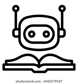 Knowledge virtual assistance icon illustration