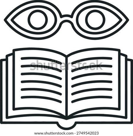Knowledge Vision Book Icon for Education Learning, Idea Insight, Wisdom Concept and Creative Thinking Symbol