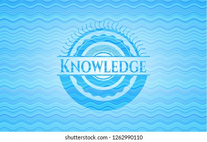 Knowledge water wave representation emblem.