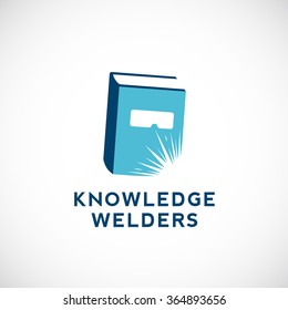 Knowledge Welders Education Abstract Vector Sign, Symbol or Logo Template. Isolated.