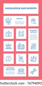 Knowledge and Wisdom Icon Set