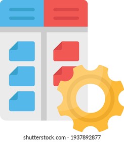 Knowledge work Concept, visual process managemen Vector Color Icon Design, Software and web development symbol on white background, Computer Programming and Coding stock illustration