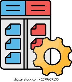 Knowledge work Concept, visual process management Vector Color Icon Design, Software and web development symbol on white background, Computer Programming and Coding stock illustration