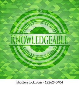 Knowledgeable realistic green mosaic emblem