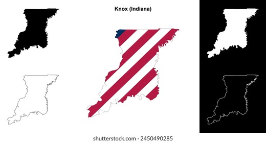 Knox County (Indiana) Outline-Kartenset