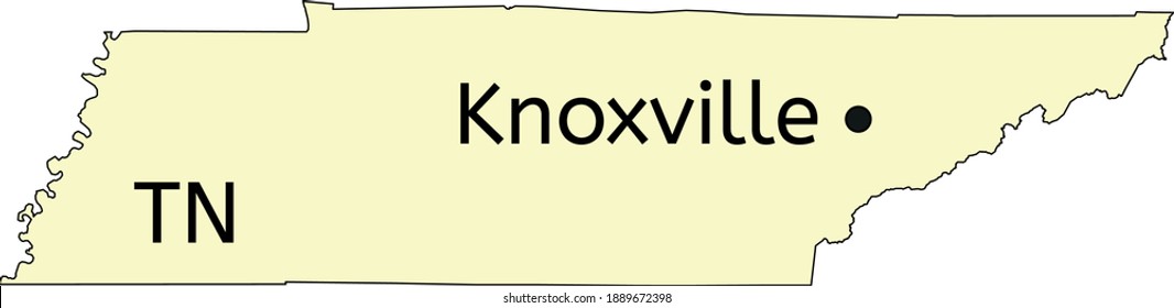 Knoxville city location on Tennessee map