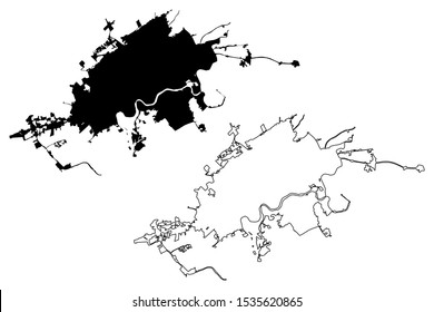 Knoxville City (United States cities, United States of America, usa city) map vector illustration, scribble sketch City of Knoxville map