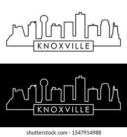 Knoxville skyline.  Linear style. Editable vector file.