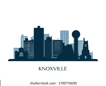 Knoxville skyline, monochrome silhouette. Vector illustration.