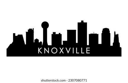 Knoxville skyline silhouette. Black Knoxville city design isolated on white background. 