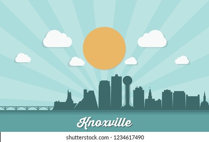 Knoxville skyline - Tennessee, United States of America, USA - vector illustration