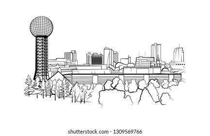 Knoxville, Tennessee City Skyline