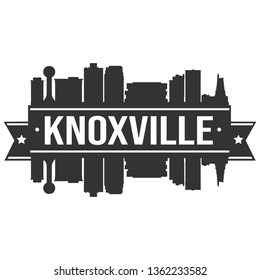 Knoxville Tennessee Skyline Silhouette City Design Vector Famous Monuments Illustration Stencil.