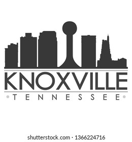 Knoxville Tennessee Skyline Silhouette City Design Vector Famous Monuments.