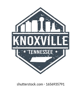 Knoxville, TN, USA Travel Stamp Icon. Skyline City Design Tourism Diamond. Vector Illustration Grunge.