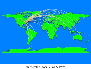 Knoxville, United States of America map - Concept map for Knoxville, United States of America on World map. Suitable for export concepts.