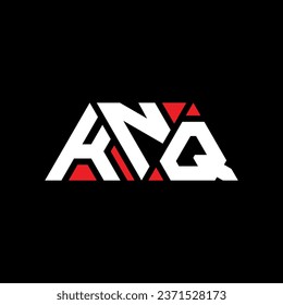 KNQ triangle letter logo design with triangle shape. KNQ triangle logo design monogram. KNQ triangle vector logo template with red color. KNQ triangular logo Simple, Elegant, and Luxurious design.
