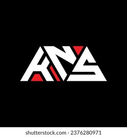 KNS triangle letter logo design with triangle shape. KNS triangle logo design monogram. KNS triangle vector logo template with red color. KNS triangular logo Simple, Elegant, and Luxurious design.
