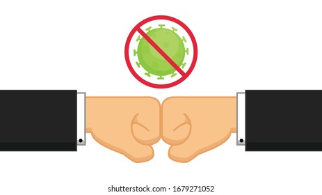 Knuckle bump vector. free space for text. wallpaper. Virus vector. Virus protection symbol.