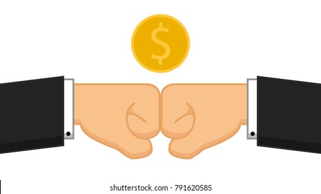 Knuckle bump vector. free space for text. wallpaper. background. Business vector.