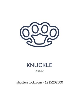 Knuckle icon. Knuckle linear symbol design from Army collection.