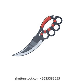Knuckle Knife Vector de acero de estilo plano
