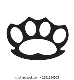 Knuckle weapon vector illustration icon silhouette isolated on white background. Simple flat art style drawing.