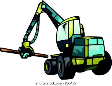 Knuckleboom Loader.Vector illustration