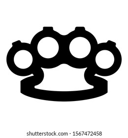 Knuckleduster Knuckles Weapon for hand icon black color vector illustration flat style image icon black color