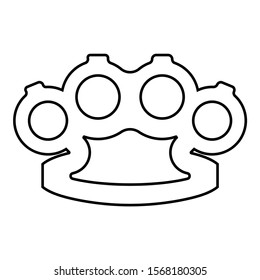 Knuckleduster Knuckles Weapon for hand icon outline black color vector illustration flat style image