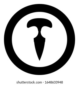 Icono de cuchilla en color negro circular ilustración vectorial de estilo plano
