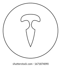 Knuckles Messer Symbol auf kreisrunden Umrissen Schwarze Vektorillustration Abbildung