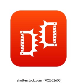 Knuckles with spikes icon digital red for any design isolated on white vector illustration