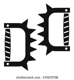 Knuckles with spikes icon. Simple illustration of knuckles with spikes vector icon for web