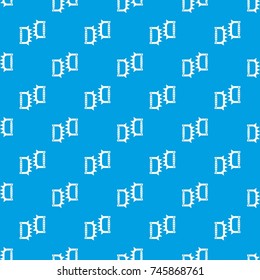 Knuckles with spikes pattern repeat seamless in blue color for any design. Vector geometric illustration
