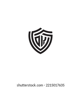 KO abstract line shield concept in high quality professional design that will print well across any print media