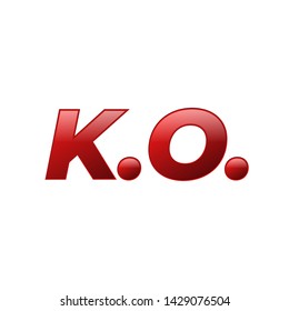 K.O.  Combo Icon . KO Wining Round Symbol. 