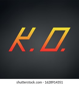 K.O. combo icon . KO wining round symbol.