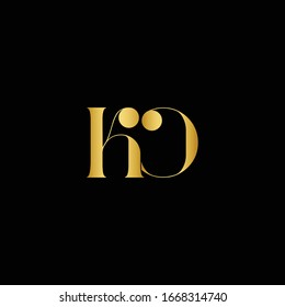 KO elegante plantilla de logotipo en color dorado, archivo vectorial .eps 10, texto y color es fácil de editar
